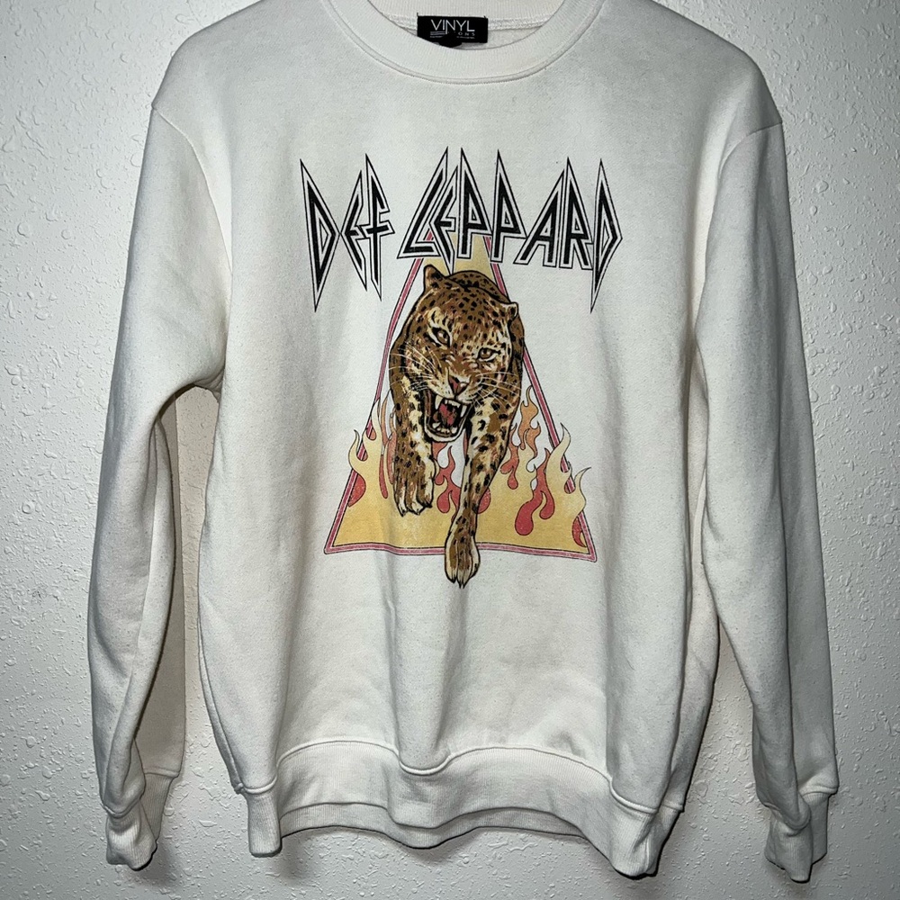 White Crew Neck Sweater‎ with Graphic Design